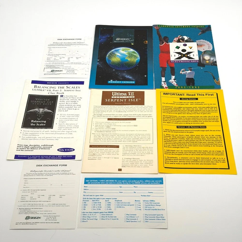 Ultima VII Part Two Serpent Isle Silver Seed Expansion Clue Book Big Box CIB PC